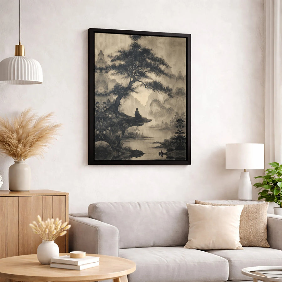 Zen Meditation Wall Art | Minimalist Landscape Canvas Print | Premium Gallery-Wrapped Decor | Peaceful Office and Home Wall Decor Gift