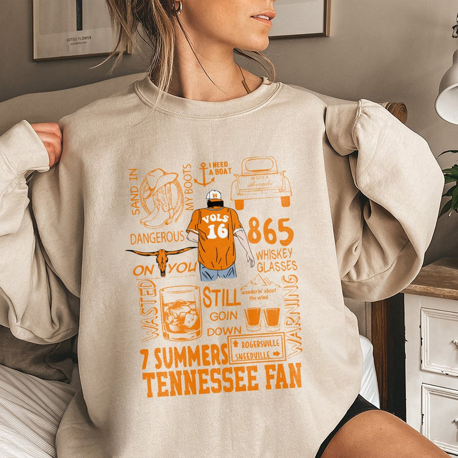 Tennessee Fan Sweatshirt | Country Music Song Lyrics Graphic | Premium Cotton-Blend Fleece | Southern Style Music Gift for Him and Her