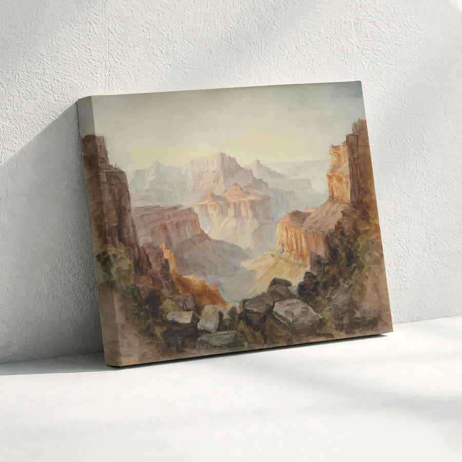 Grand Canyon Wall Art | Watercolor Landscape Painting Print | Premium Gallery Wrapped Canvas | National Park Decor for Nature Lovers