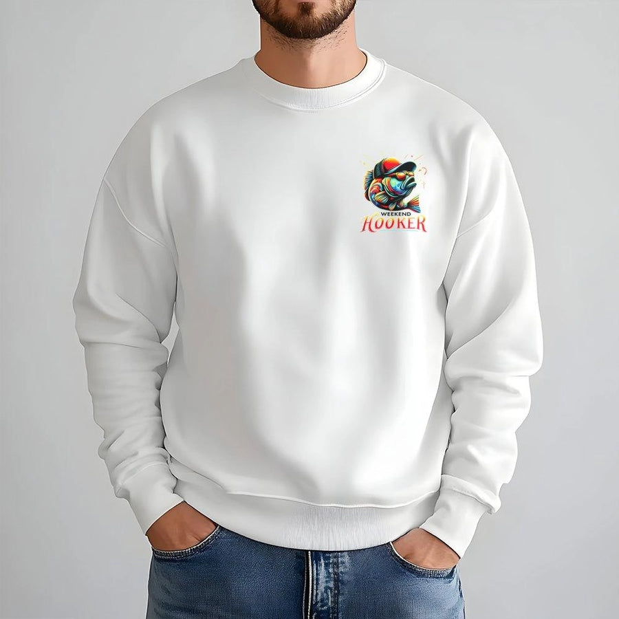 Weekend Hooker Fishing Sweatshirt | Funny Bass Fisherman Graphic Design | Premium Cotton Blend Crewneck | Best Birthday Gift for Men and Anglers