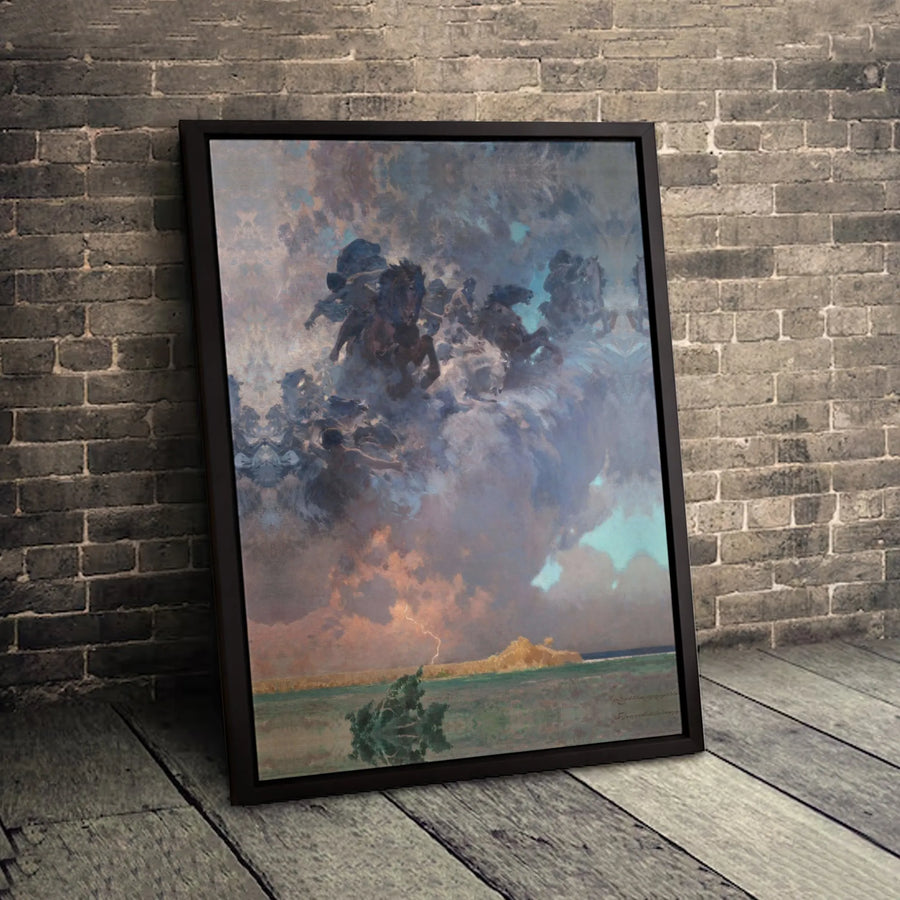 Ride Of The Valkyries Canvas Wall Art | Norse Mythology Painting Print | Premium Fade-Resistant Decor | Gothic Home & Office Wall Decor