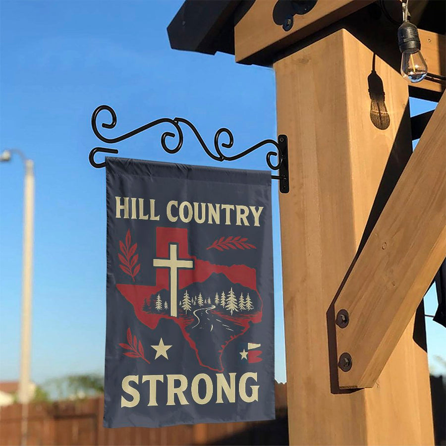 Texas Hill Country Flag | Religious Cross & State Pride Design | Weather-Resistant Polyester | Outdoor Yard Decor Gift