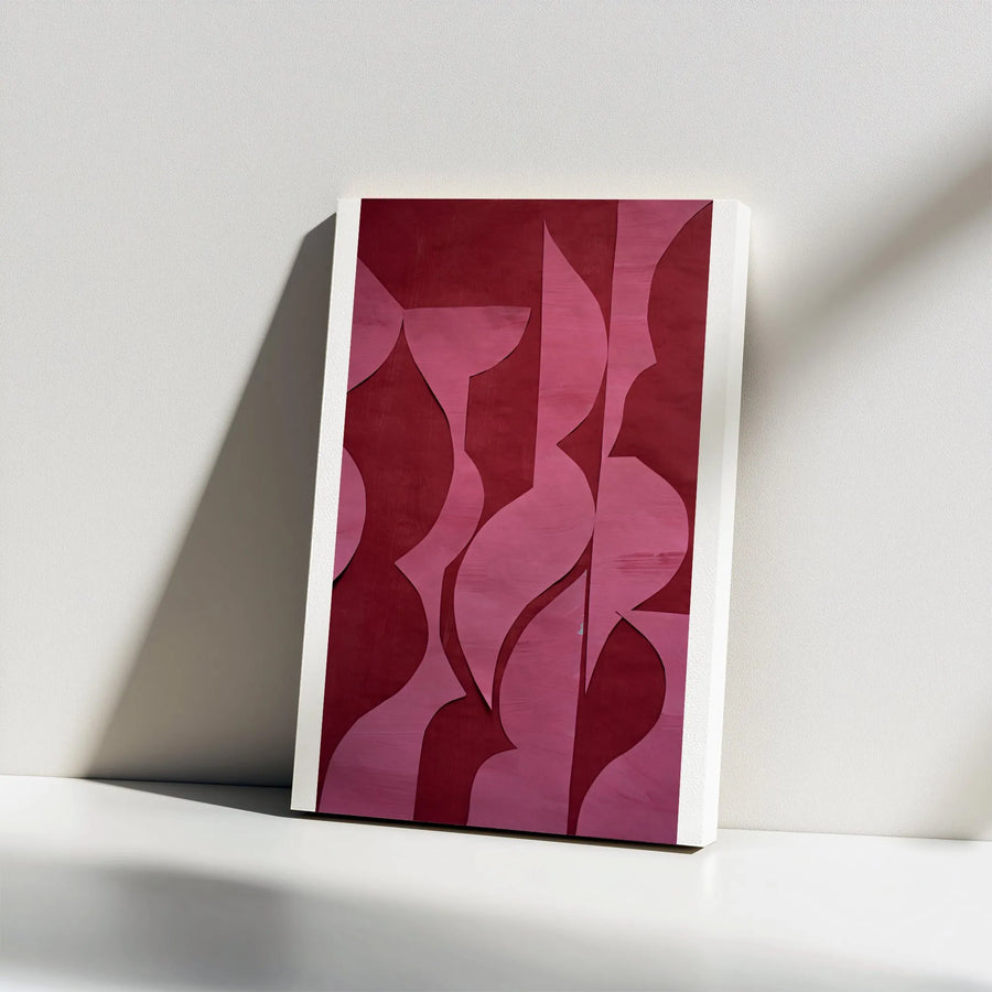 Modern Abstract Canvas Print | Red Monochrome Organic Shapes Wall Art | Premium 1.25" Thick Gallery Wrap | Minimalist Home & Office Decor Collector's Piece