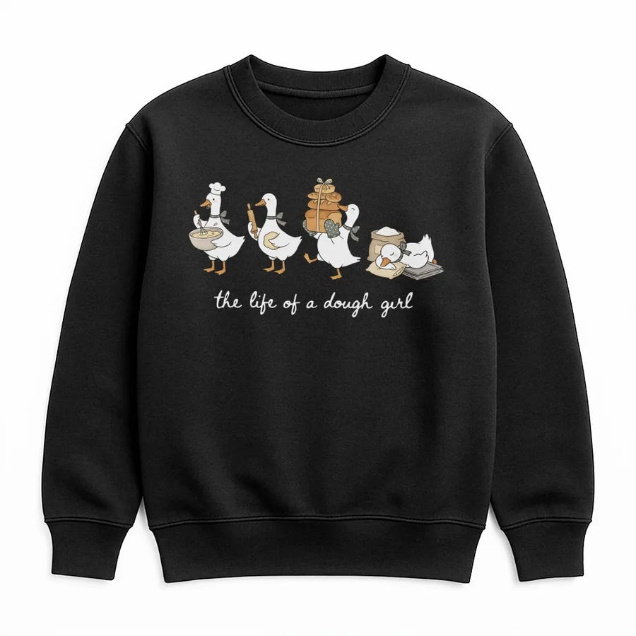 Dough Girl Sweatshirt | Cute Baking Goose Graphic Sweatshirt | Soft Cotton-Blend Pullover | Premium Gift for Bakers and Chefs