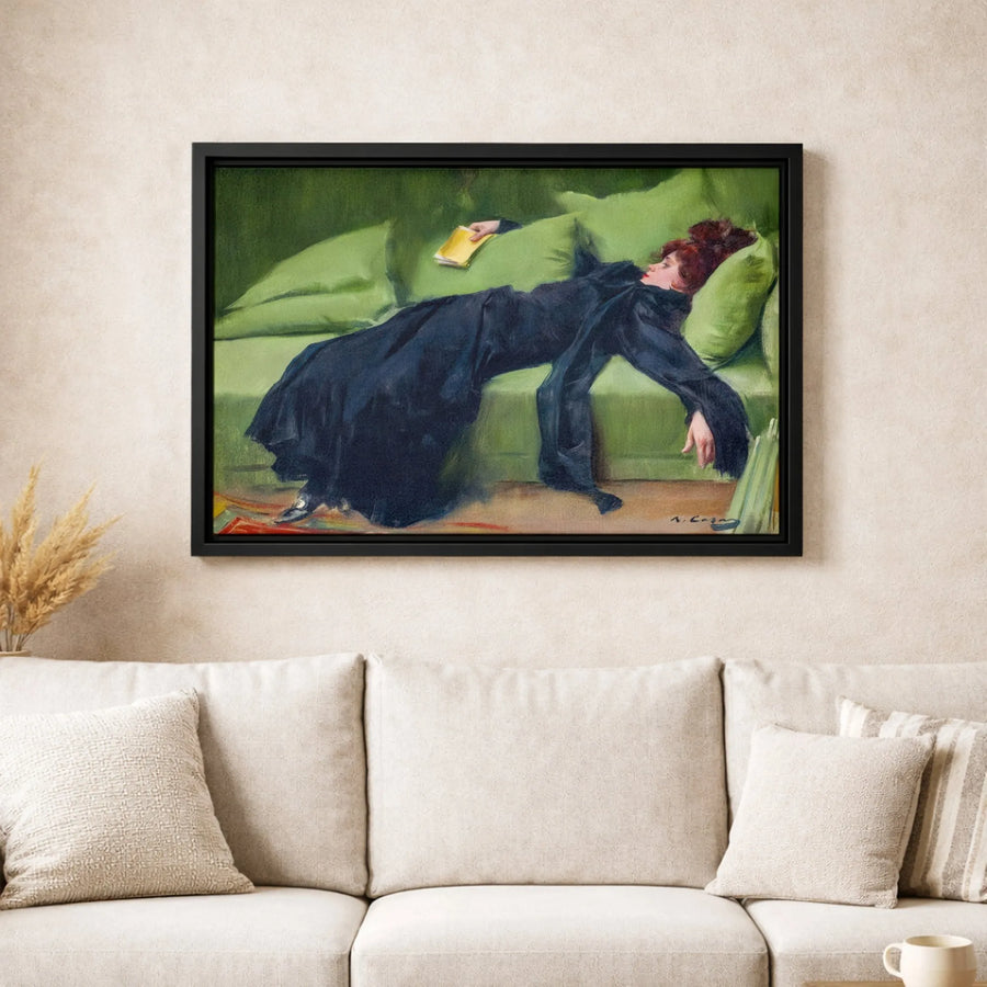 Ramon Casas Decadent Young Woman Canvas Print | After The Ball Fine Art | Gallery Quality 1.25 Inch Wrap | Impressionist Home Decor Gift