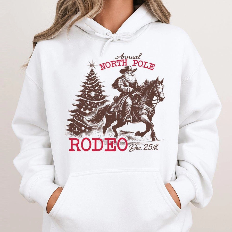 Cowboy Santa Hoodie | Western Christmas Rodeo Graphic | Premium Cotton Blend | Funny Holiday Gift for Men and Women