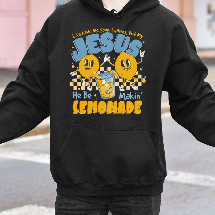 Jesus Lemonade Hoodie | Christian Retro Graphic Aesthetic | Premium Cotton-Blend Comfort | Religious Faith Gift For Women And Men