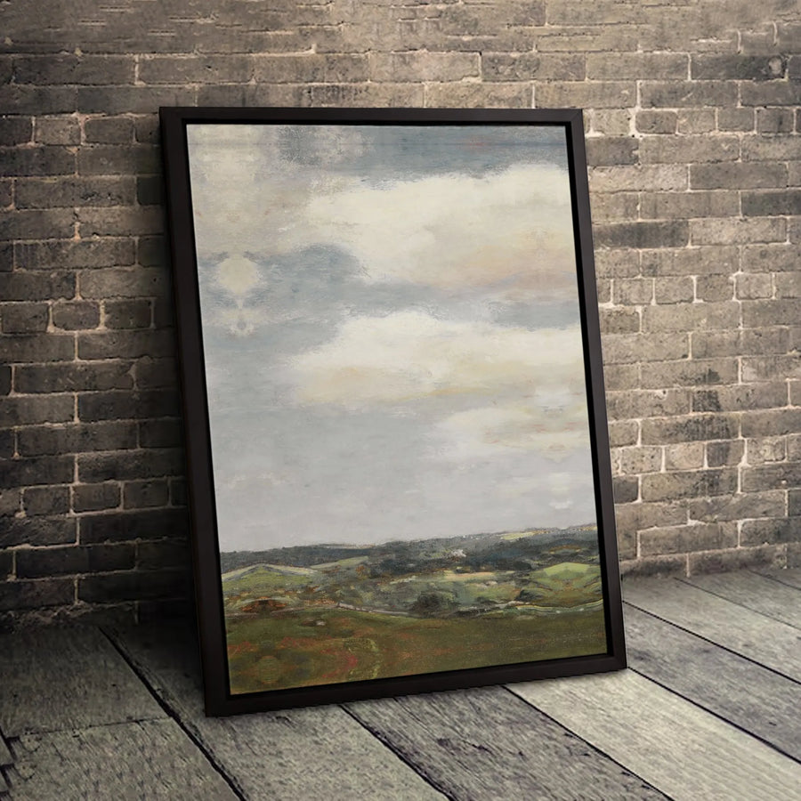 Rolling Hills Landscape Canvas Art | Cloudy Sky Nature Print | 1.25-Inch Thick Gallery Wrapped | Modern Farmhouse Home Decor