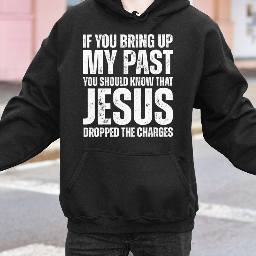 Jesus Dropped The Charges Hoodie | Christian Faith Graphic Pullover | Premium Cotton Blend Fleece | Religious Gift for Men and Women