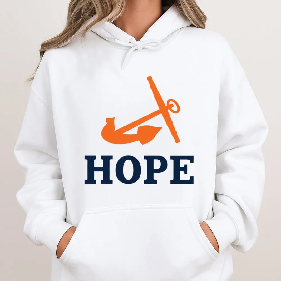 Hope Anchor Hoodie | Inspirational Nautical Graphic Pullover | Premium Cotton-Blend Fleece | Religious Faith Gift for Men and Women