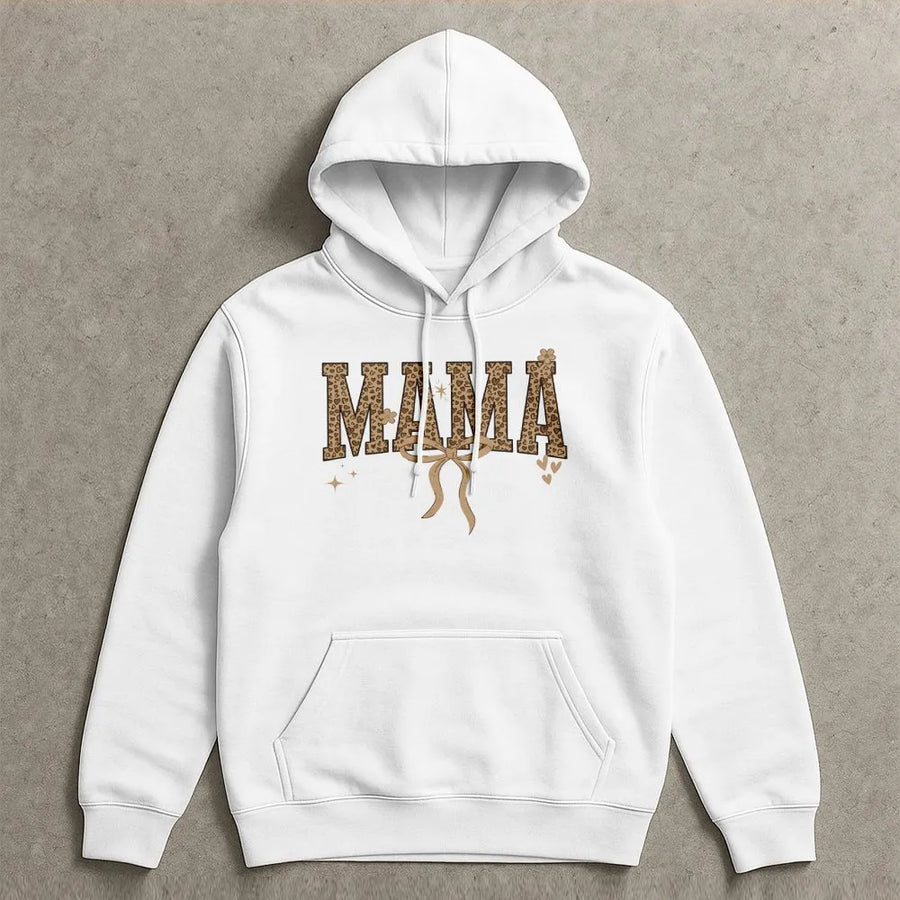 Leopard Heart Mama Hoodie | Retro Animal Print Graphic | Soft Cotton-Blend Premium Quality | Stylish Mother's Day Gift for Mom