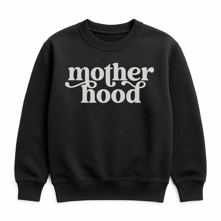 Retro Motherhood Sweatshirt | Groovy Typography Mama Sweatshirt | Soft Cotton Blend | Trendy Mothers Day Gift for New Mom