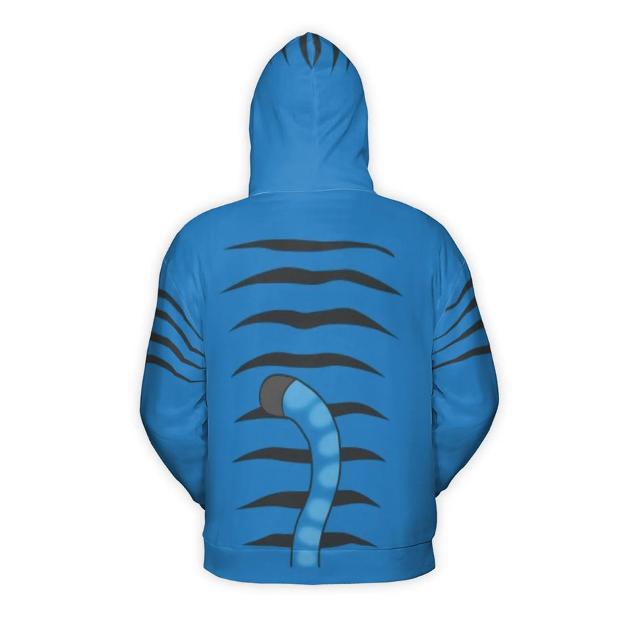 Blue Tiger Costume 3D Hoodie | Animal Pattern Cosplay Sweatshirt | Premium Brushed Fleece | Unisex Gift for Animal Lovers