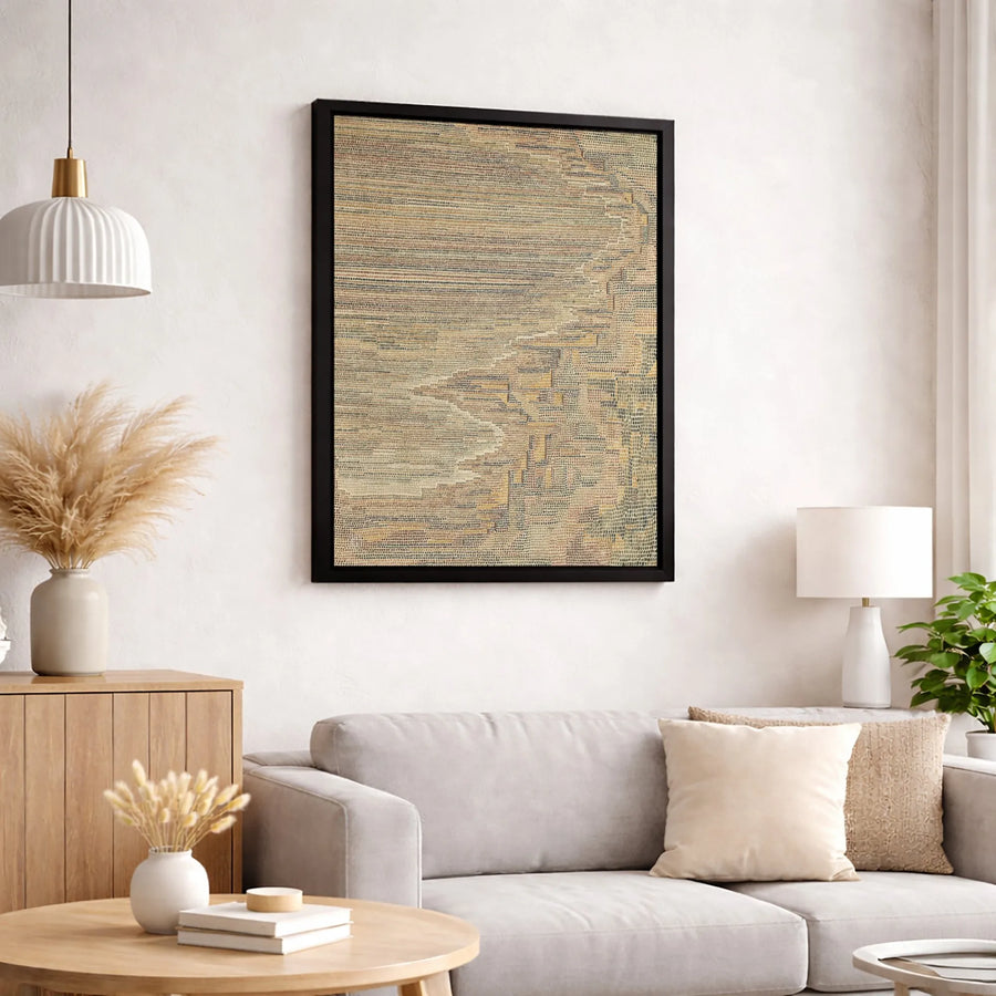 Abstract Woven Texture Wall Art | Neutral Geometric Canvas Print | 1.25 Inch Gallery Wrap | Modern Minimalist Home Decor
