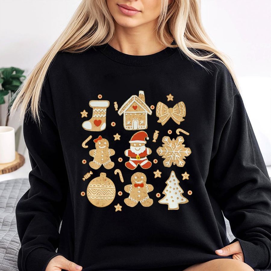 Gingerbread Christmas Sweatshirt | Cute Festive Holiday Cookie Print | Unisex Soft Premium Blend | Cozy Winter Gift for Family and Friends