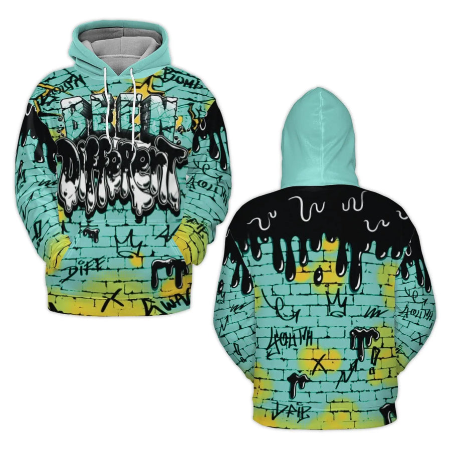 Graffiti Streetwear Hoodie | Been Different Drip Urban Art Print | Premium Polyester Fleece | Unisex Graphic Pullover Gift