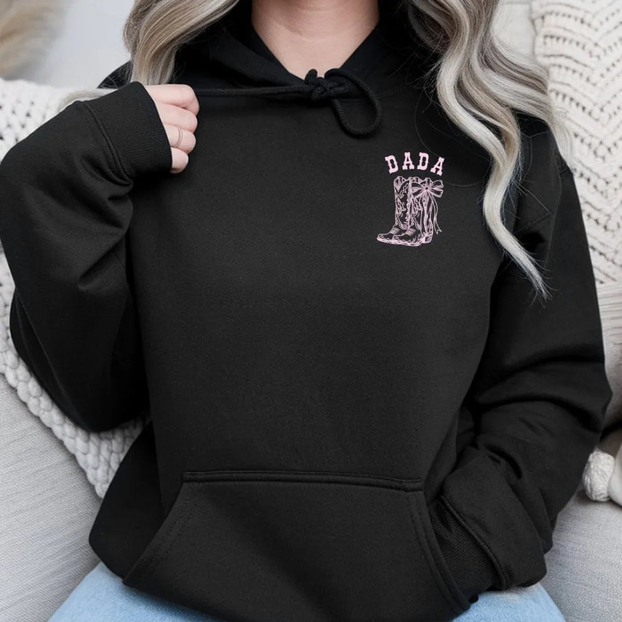 Dada First Rodeo Hoodie | Western Cowboy Boot Graphic | Premium Cotton-Blend | Matching Family 1st Birthday Party Gift
