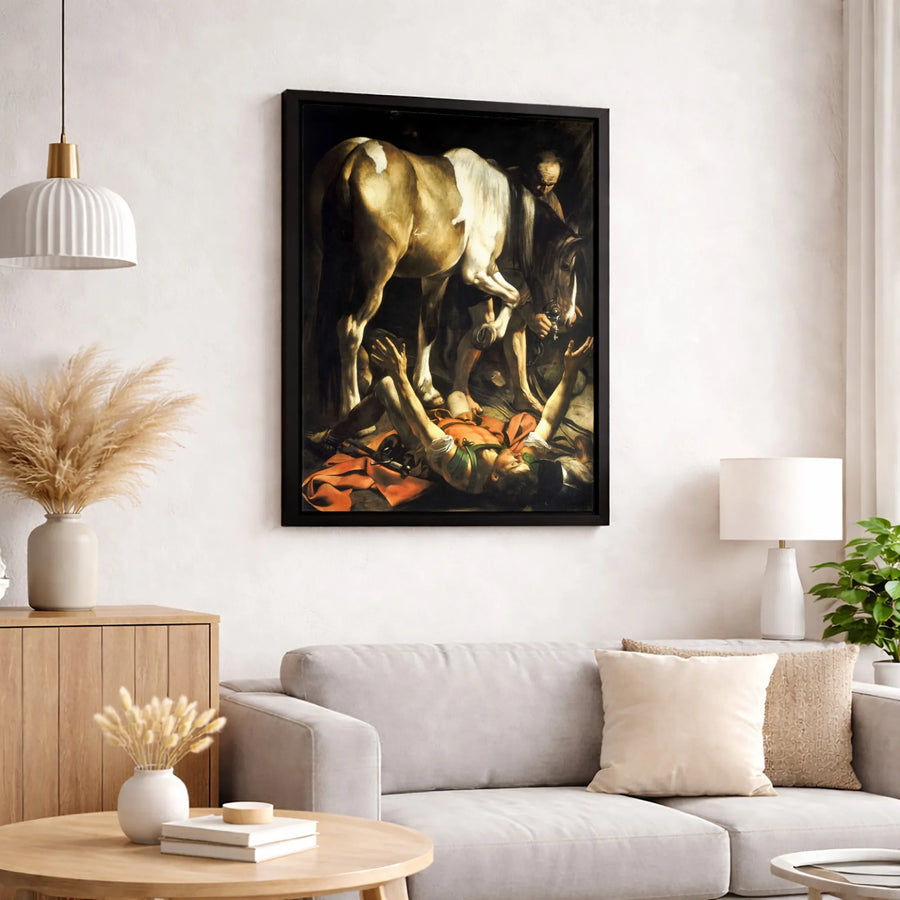 Caravaggio Conversion on the Way to Damascus Canvas Print | Baroque Religious Wall Art | 1.25 Inch Gallery Wrap | Premium Museum Quality Gift