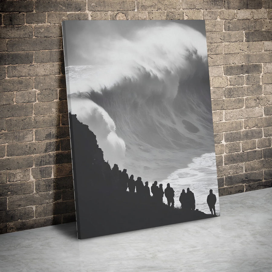 Ocean Wave Canvas Wall Art | Dramatic Silhouette Coastal Photography | 1.25 Inch Gallery Wrap | Modern Home Decor Gift