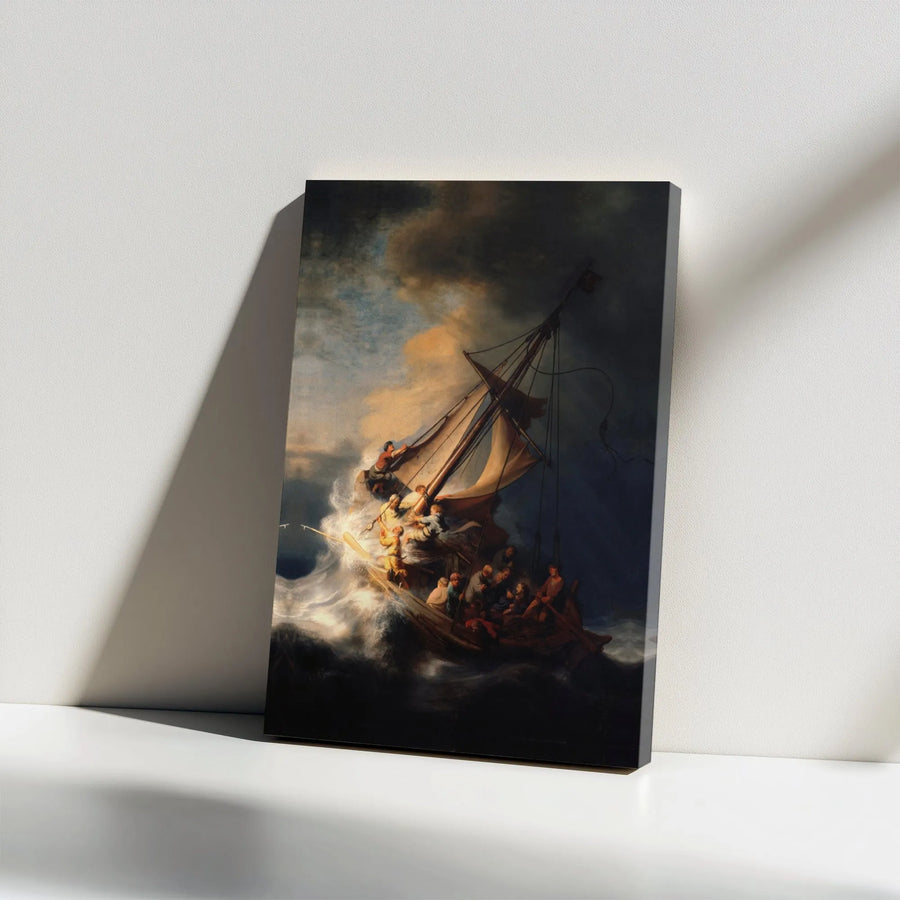 Rembrandt Storm on the Sea of Galilee Canvas Art | Classic Baroque Oil Painting Print | Premium 1.25 Inch Gallery Wrap | Museum Quality Home Decor