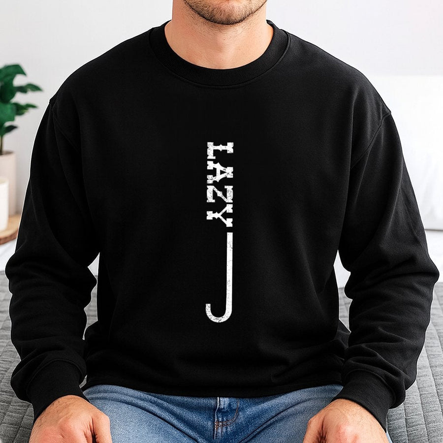 Lazy J Western Sweatshirt | Vintage Ranch Branding Graphic | Premium Cotton Blend | Cozy Country Style Gift for Him or Her