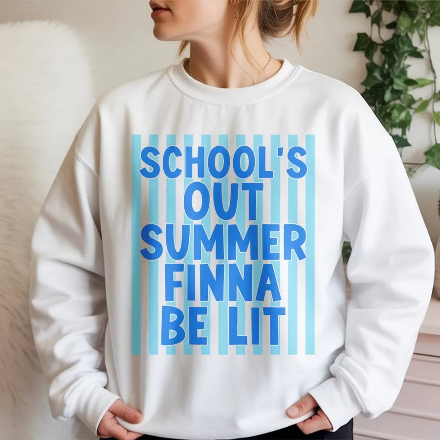 Schools Out Summer Sweatshirt | Funny Last Day of School Quote | Premium Cotton Blend | Gift for Graduating Student or Teacher