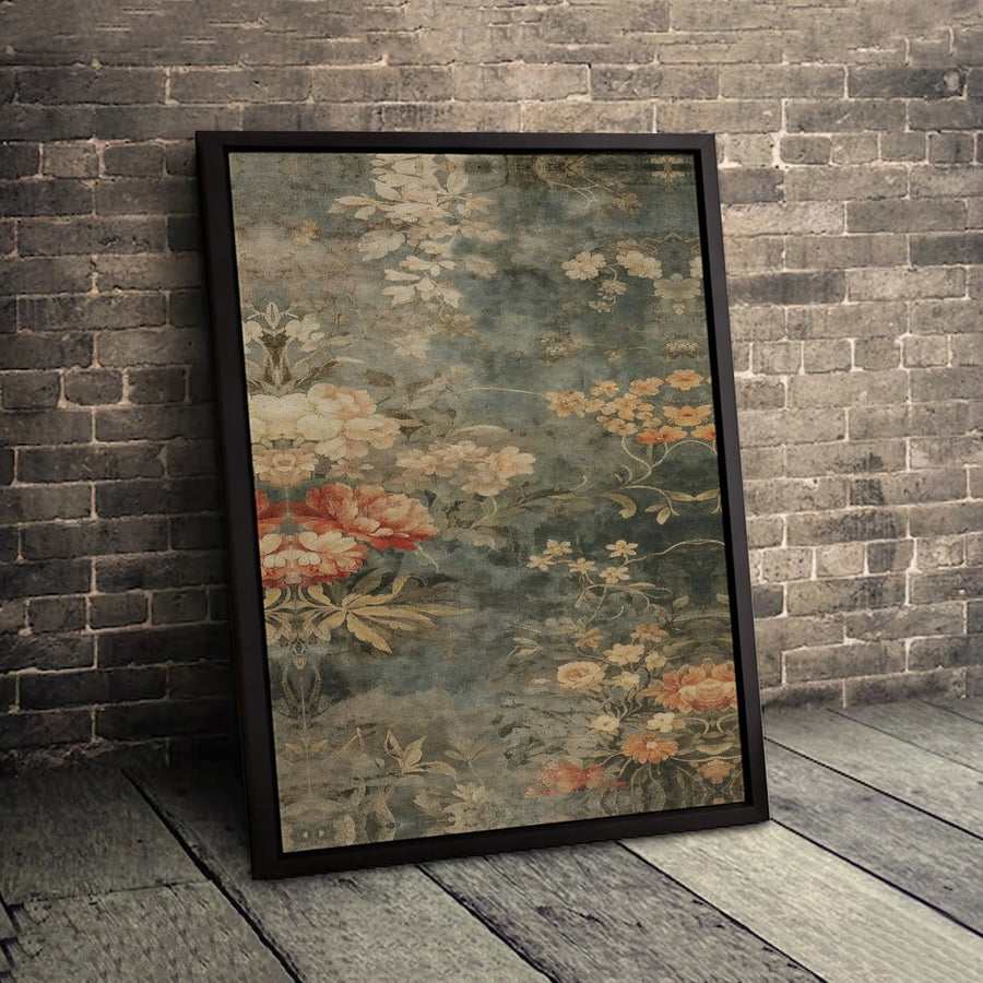 Moody Floral Canvas Wall Art | Vintage Botanical Oil Painting Style | Premium Gallery Wrap 1.25 Inch Profile | Elegant Home Decor Gift