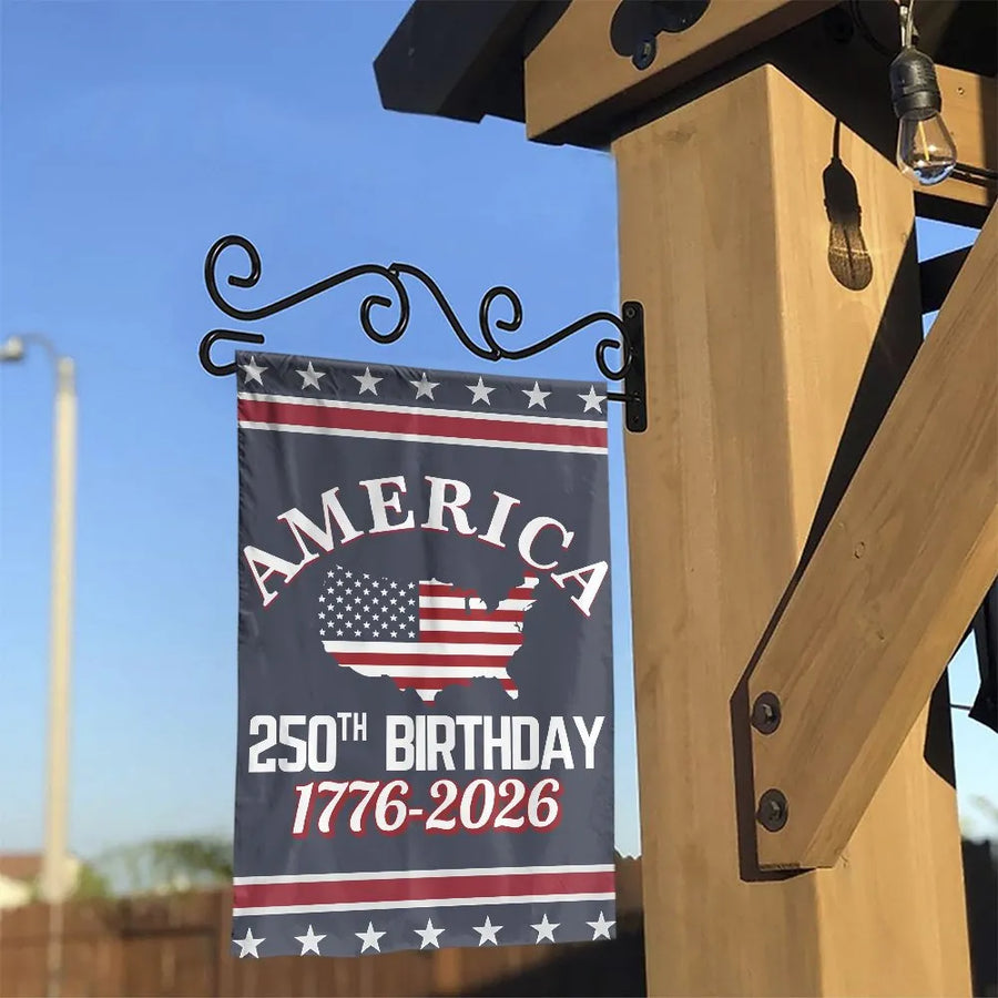America 250th Birthday Garden Flag | 1776-2026 Commemorative US Map Design | Weather Resistant Polyester | Patriotic Yard Decor Gift