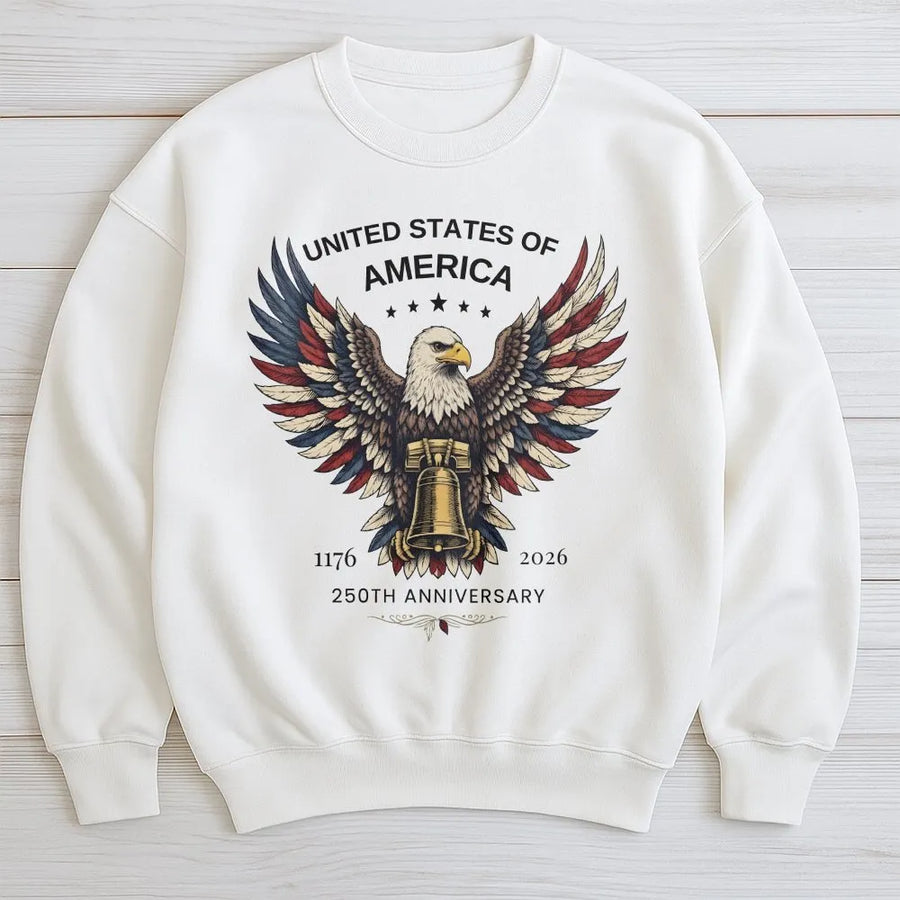 America 250th Anniversary Sweatshirt | Patriotic Eagle & Liberty Bell Graphic | Soft Cotton USA Tee | Vintage 1776-2026 Commemorative Gift