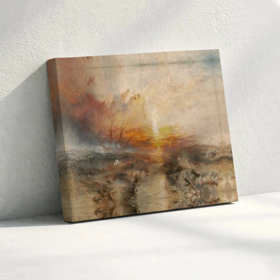 JMW Turner The Slave Ship Canvas Wall Art | Famous Romanticism Seascape Print | Premium Gallery Wrapped Canvas | Classic Art Collector's Home Decor Gift