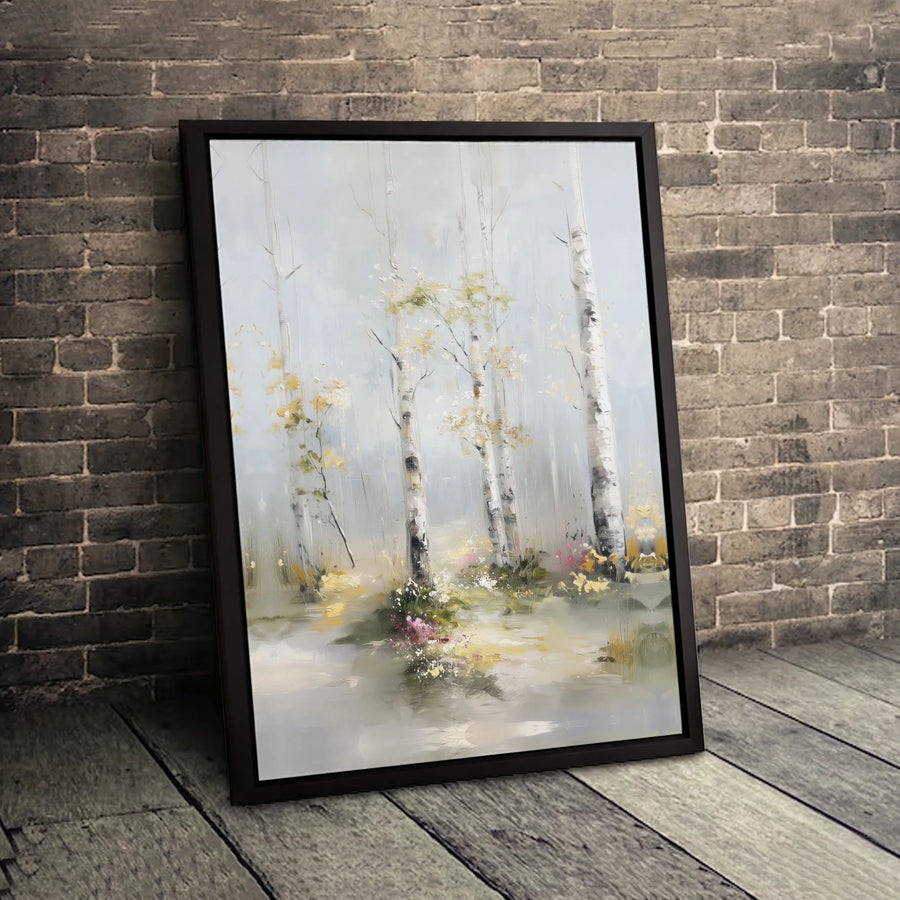 Birch Tree Forest Canvas Art | Abstract Watercolor Woodland Print | Premium Gallery-Wrapped Wall Decor | Nature-Inspired Home Gift