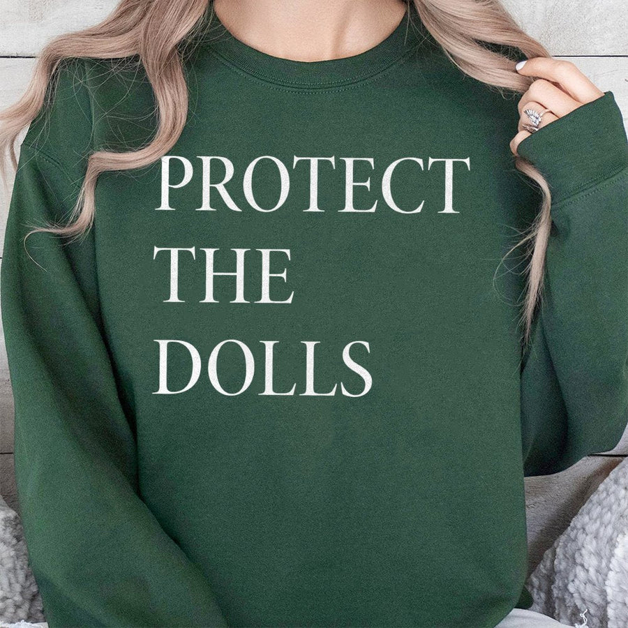 Protect The Dolls Sweatshirt | Human Rights Activist Graphic Tee | Premium Cotton Blend Crewneck | Unisex Trans Pride Gift for Allies
