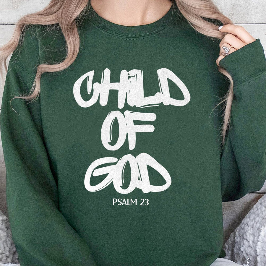 Child Of God Sweatshirt | Faith Based Christian Scripture Graphic | Soft Cotton Blend Unisex Pullover | Premium Religious Gift For Believers