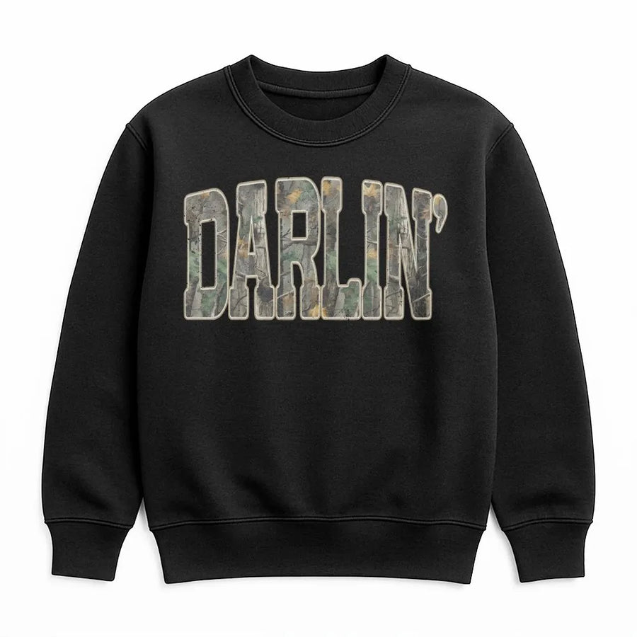 Darlin' Camo Sweatshirt | Southern Style Graphic Print | Premium Cotton Blend | Gift for Country Girls and Outdoor Lovers