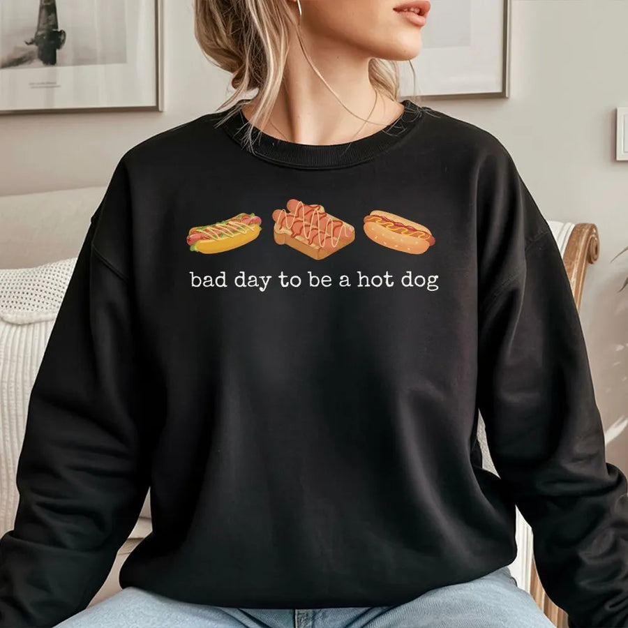 Bad Day to Be a Hot Dog Shirt | Funny Retro Foodie Graphic Tee | Soft Cotton Unisex Top | 4th of July Memorial Day BBQ Gift