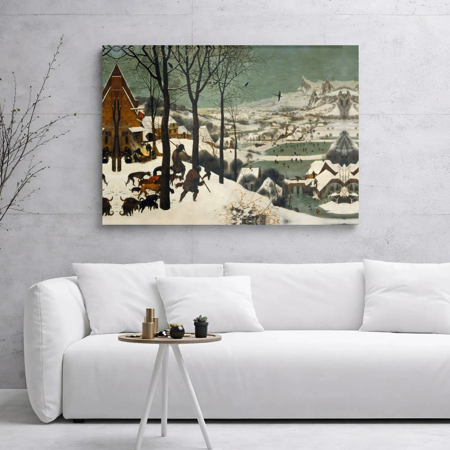 The Hunters in the Snow Canvas Print | Pieter Bruegel the Elder Renaissance Art | Gallery Wrap Wall Decor | Classic Museum Masterpiece Gift