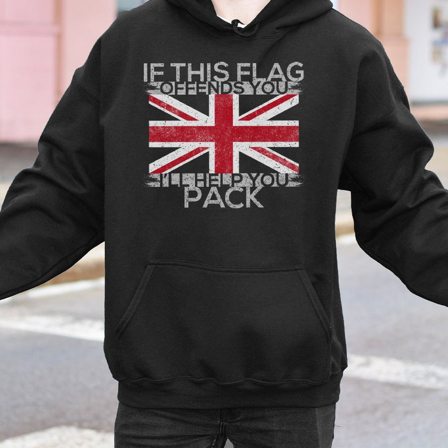 Union Jack Hoodie | British Flag Patriotic Graphic Sweatshirt | Cotton-Polyester Blend | Gift for UK Patriots and Proud Brits