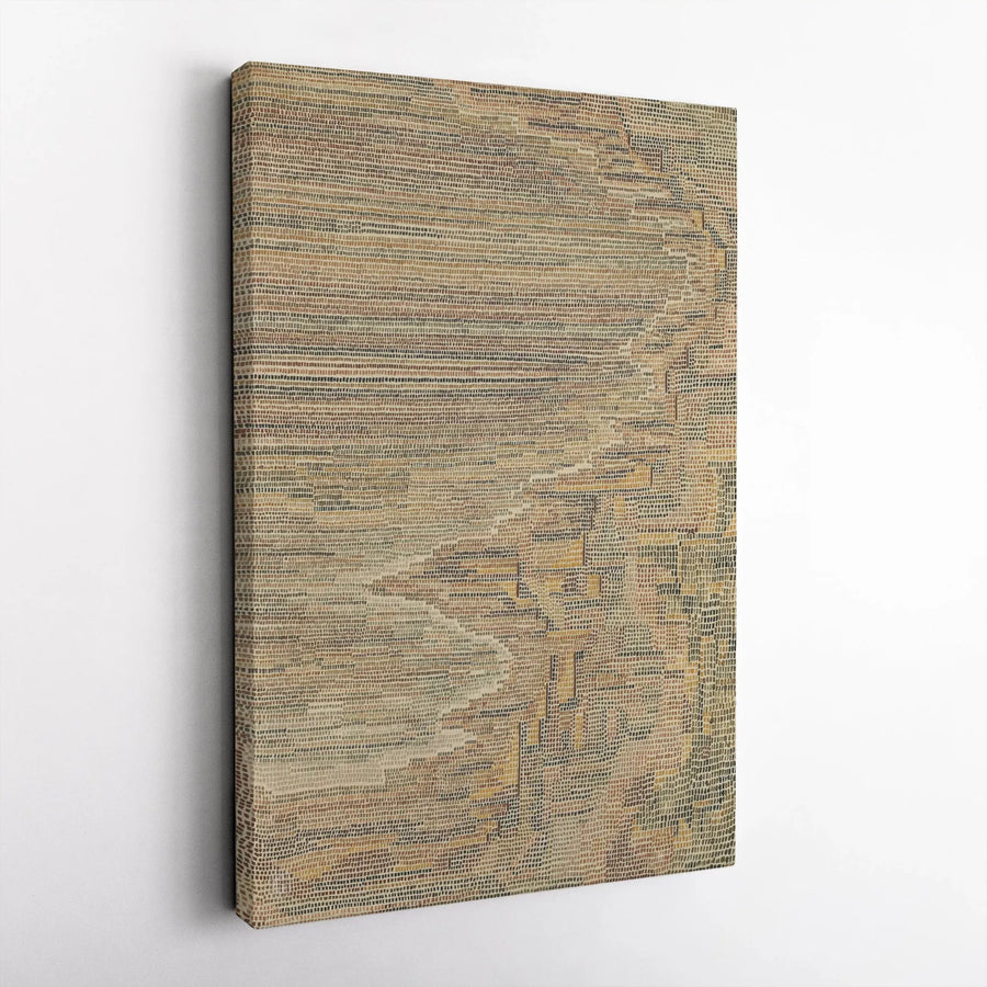 Abstract Woven Texture Wall Art | Neutral Geometric Canvas Print | 1.25 Inch Gallery Wrap | Modern Minimalist Home Decor