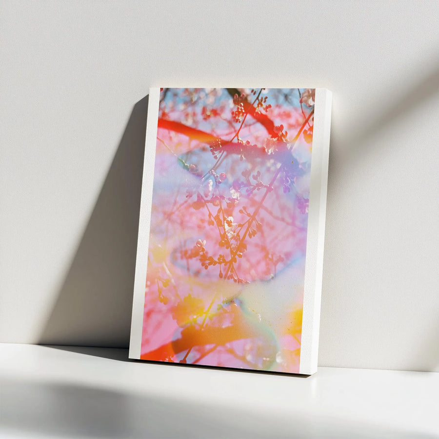 Abstract Cherry Blossom Canvas Wall Art | Vibrant Spring Floral Photography | Premium Gallery Wrapped Canvas | Modern Home Decor Gift
