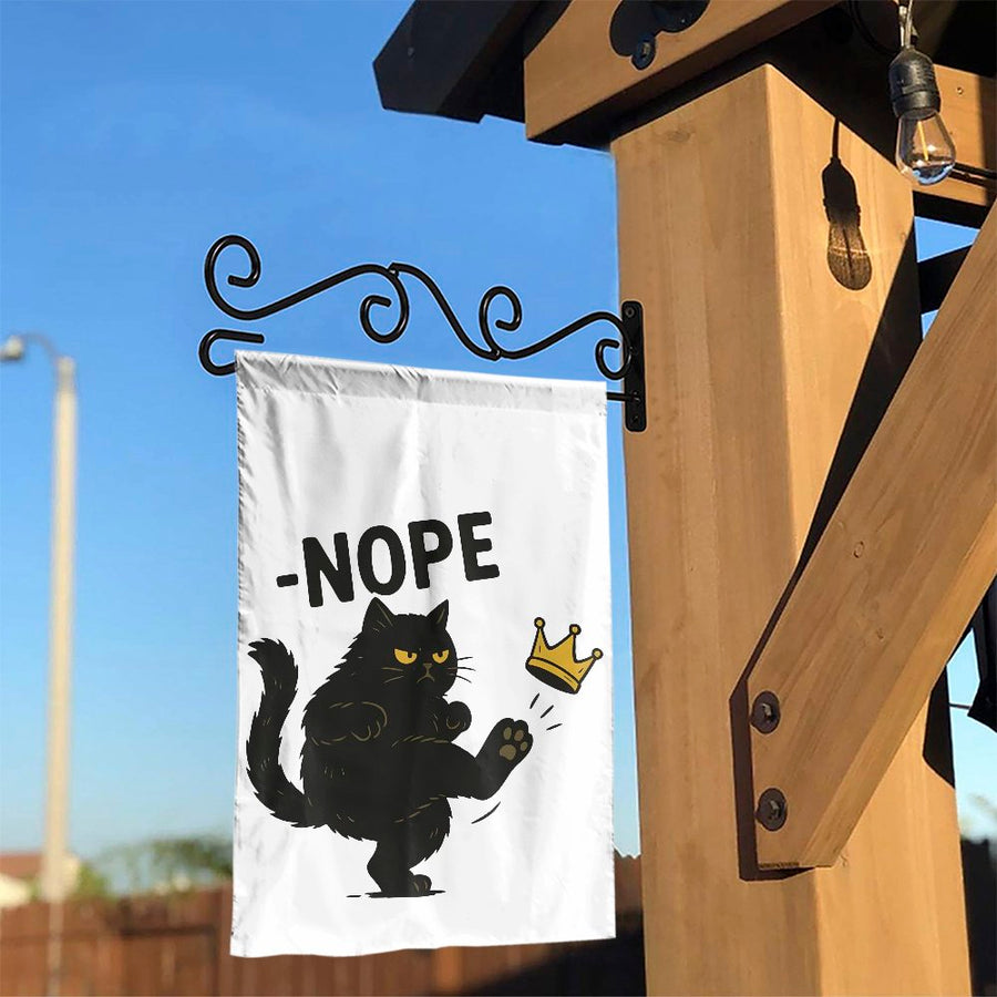Sassy Black Cat Garden Flag | Funny Nope Attitude Design | Weather-Resistant Polyester Yard Decor | Unique Gift for Cat Lovers