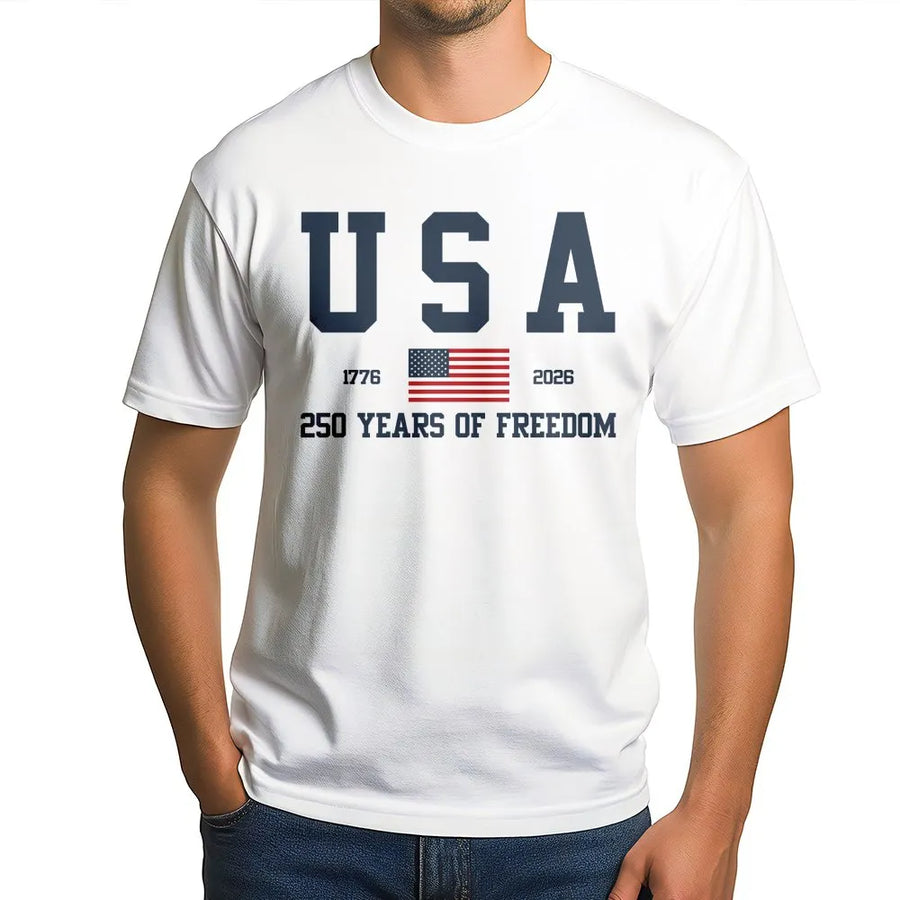 USA 250th Anniversary T-Shirt | 1776-2026 Years of Freedom Graphic | Premium Cotton | Commemorative July 4th Gift for Patriots