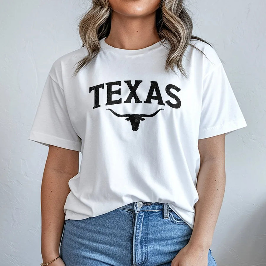 Texas T-Shirt | Retro Longhorn Graphic Sweatshirt | Premium Cotton Blend | Southern Cowboy Gift for Men and Women