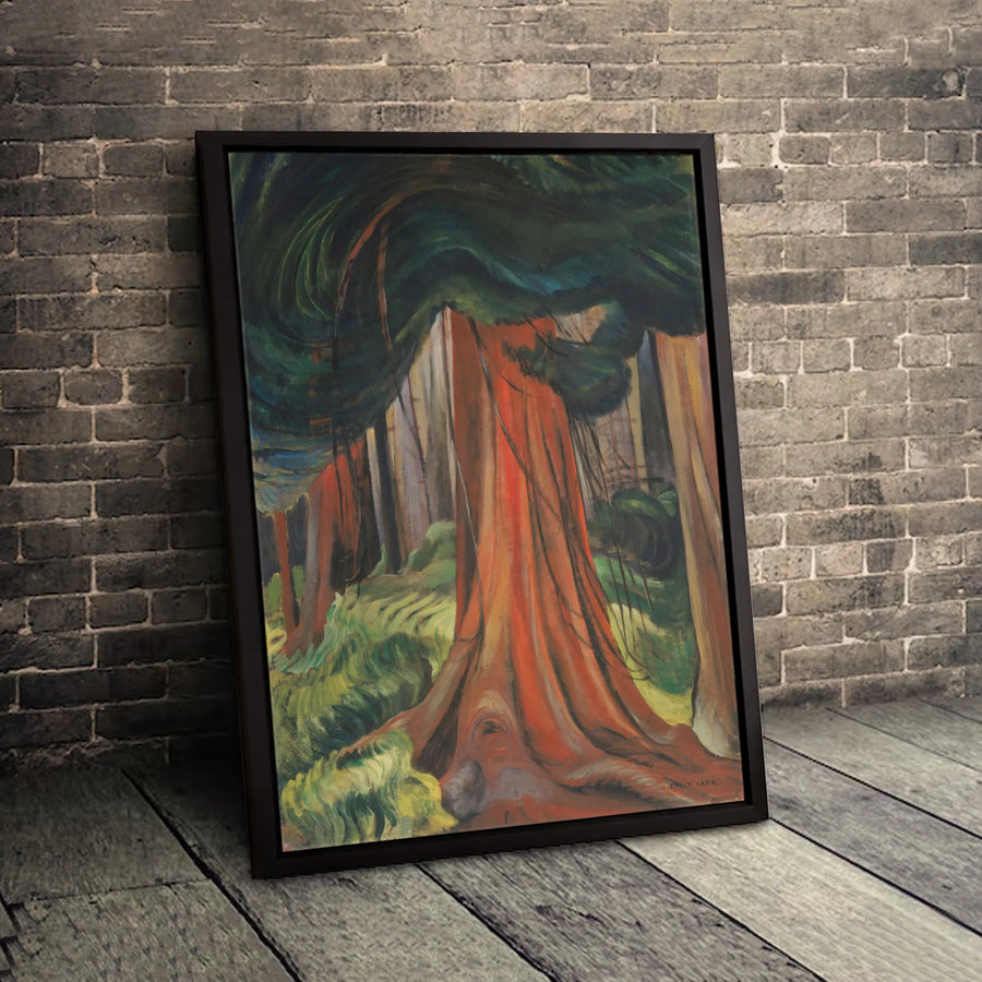 Emily Carr Red Cedar Tree Wall Art | Impressionist Forest Landscape Canvas Print | Premium Gallery Wrap Decor | Nature Lover Home Office Gift