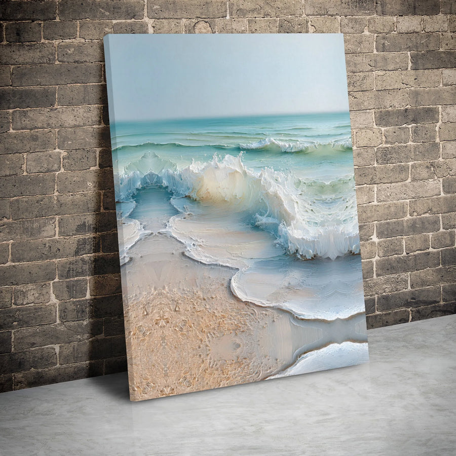 Coastal Ocean Wave Wall Art | Textured Seascape Canvas Print | Premium Gallery Wrap Decor | Ready to Hang Beach Home Interior Gift