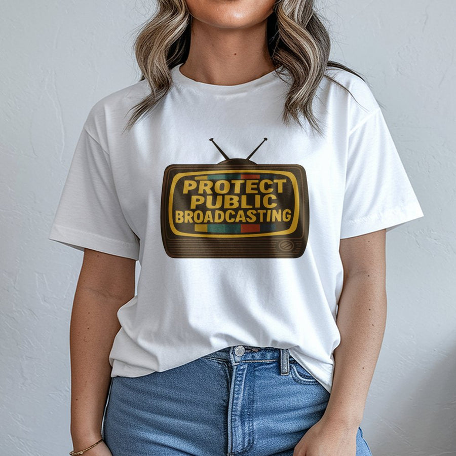 Protect Public Broadcasting T-Shirt | Retro Television Design | Premium Soft Cotton | Educational Media Supporter Gift