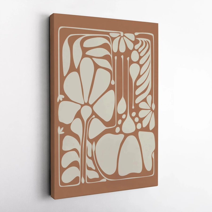 Boho Floral Abstract Vertical Canvas | Minimalist Art Nouveau Wall Art | Premium 1.25" Thick Gallery Wrap | Modern Home Decor Gift