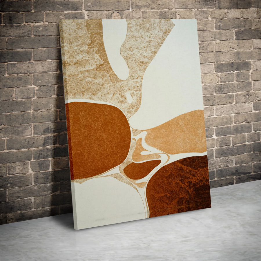 Abstract Canvas Wall Art | Mid Century Modern Organic Shapes | Premium Gallery Wrapped Print | Earth Tone Decor for Living Room Office