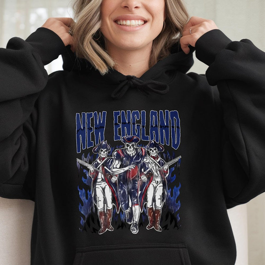 New England With Skeleton Patriots Hoodie
