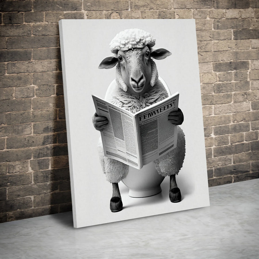 Funny Sheep on Toilet Wall Art | Whimsical Bathroom Decor Print | Premium 1.25" Gallery Canvas | Unique Restroom Gift for Animal Lovers
