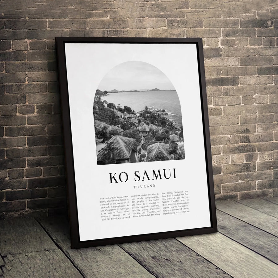Ko Samui Thailand Travel Poster | Minimalist Arched Photo Print | Premium Gallery Canvas | Aesthetic Coastal Home Decor Gift